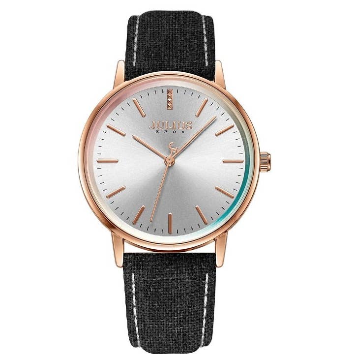 Montre analogique pour femmes, adolescentes, filles avec bracelet en denim noir - Boîte cadeau incluse pour la vente par Ovvel Watches