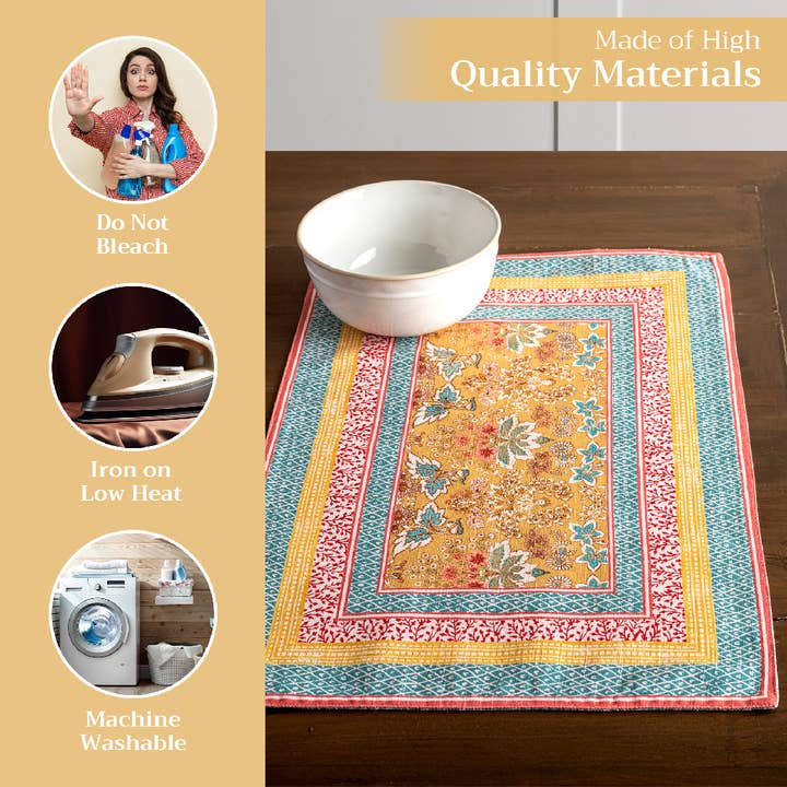 Maison d'Hermine - Design in Every Thread - Wholesale Placemat - Placemats 100% Cotton 13" x 19" - Set of 4 - Marquise2