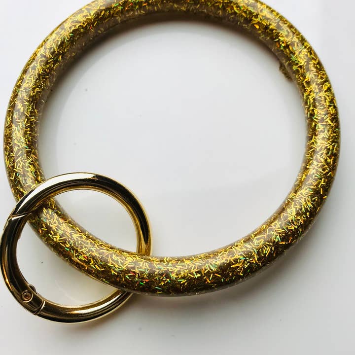 Guld/sølv mousserende nøglering armbånd armbånd kun for engroshandel hos Shop Drip Express