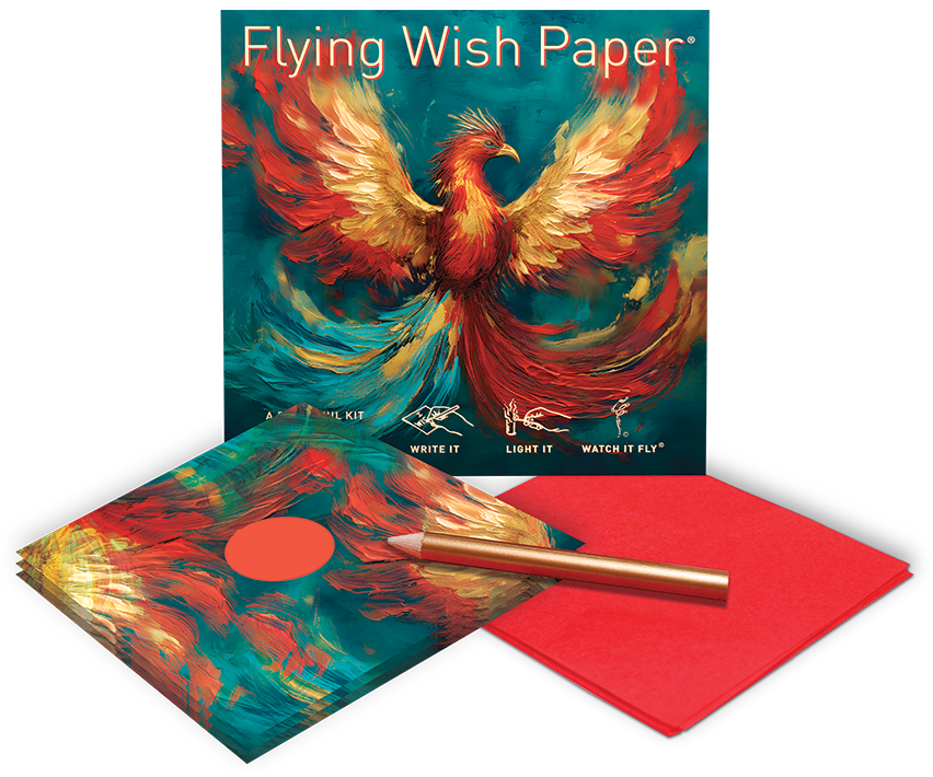 FLYING WISH PAPER ® - Wholesale Meditation Supplies - PHOENIX — Flying Wish Paper® Standard Mini 15 WISHING KIT™3