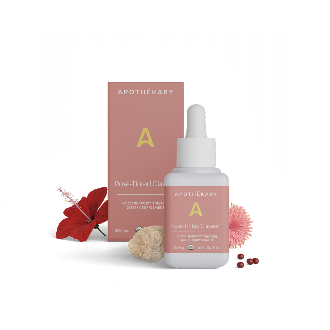 Apothékary - Vente Apéritifs sans alcool/mocktails - Rosé-Tinted Glasses™ - gouttes à base de plantes pour humeur, peau et stress1