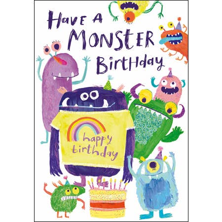 Nelson Line - Wholesale Birthday Card - Monster Bday - 5x7" Kids Birthday Card
