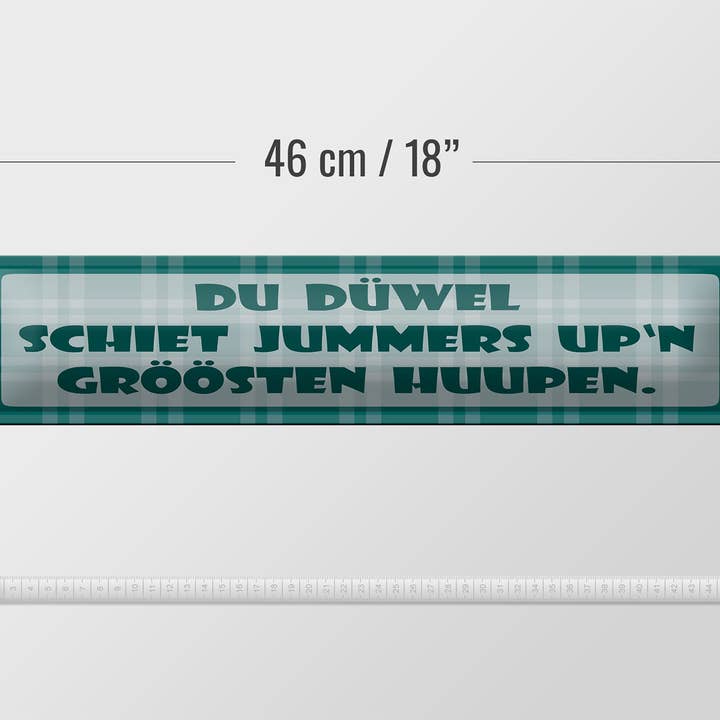 Femer - Wholesale Sign - Metal sign 46x10 cm The devil shits on the biggest heap3