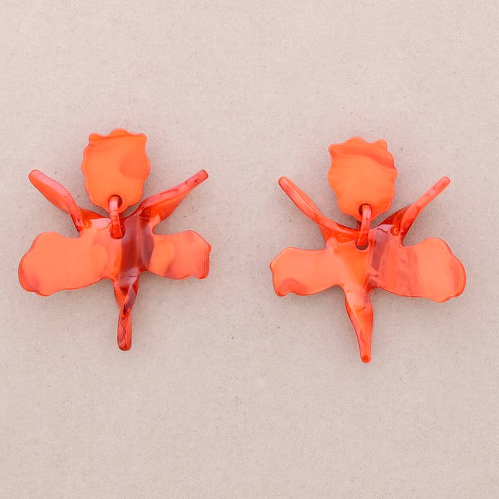 La Cuerda De Sol - Wholesale Snap Jewelry - Resin Flower Earrings