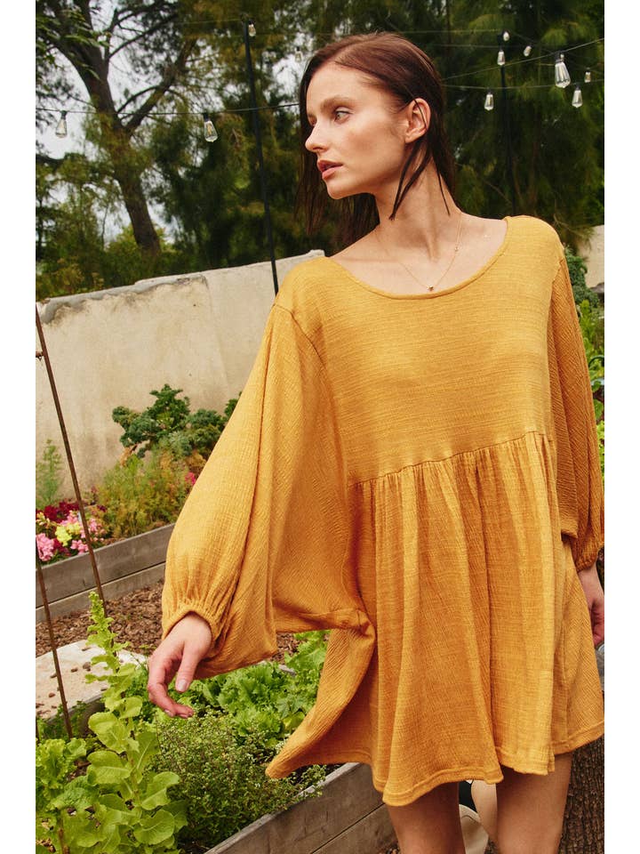 Lara Daisy - Vente Robe – femme - Mini-robe surdimensionnée en jersey texturé à dos croisé