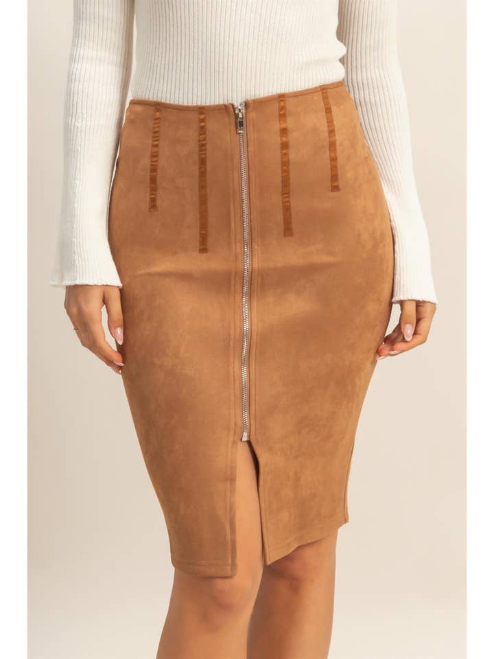 Lynlås-front blyantsnederdel for engroshandel hos HYFVE