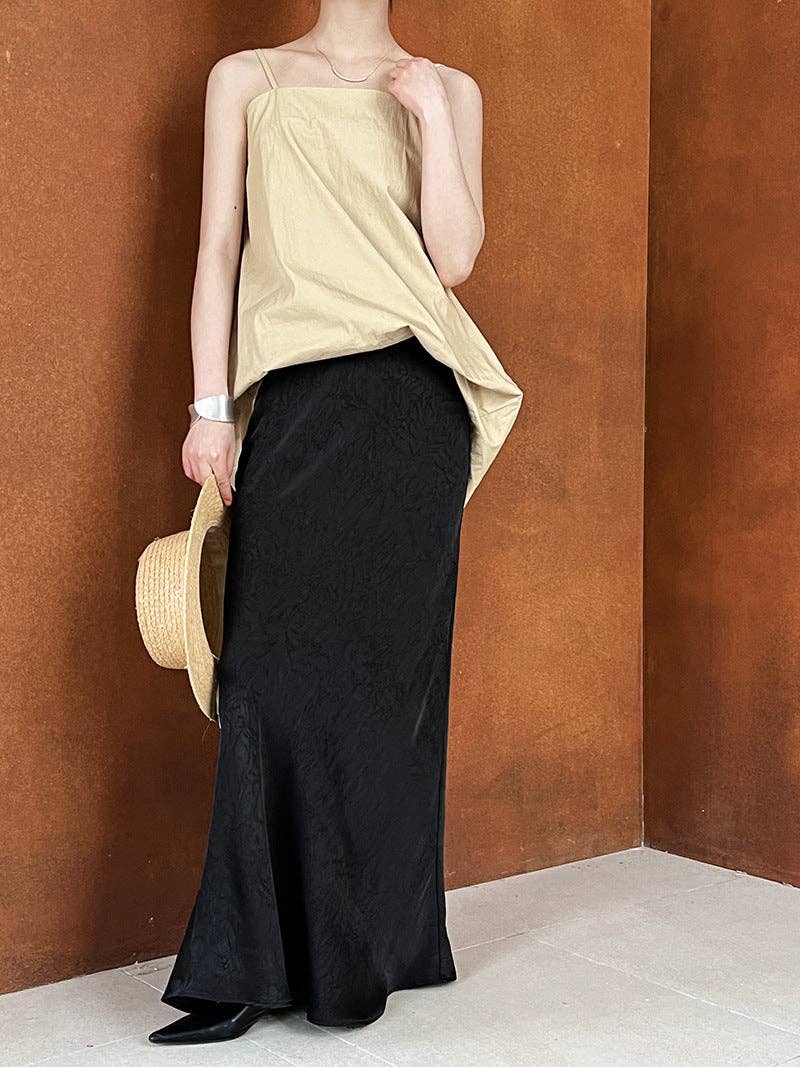 Marayn - Wholesale Skirt - Women's - 2025 NEW French Satin Mermaid Skirt Chic Autumn Elegance0