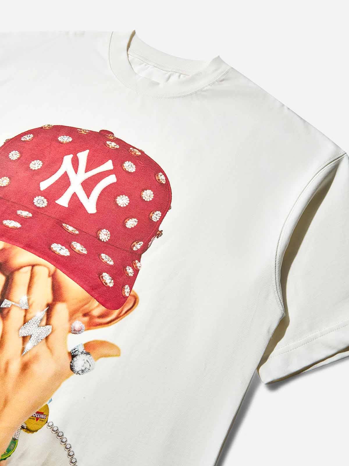 NOISSEY - Wholesale T-Shirt (Graphic) - Unisex - Bad Boy Red Diamond Snapback Print T-Shirt4