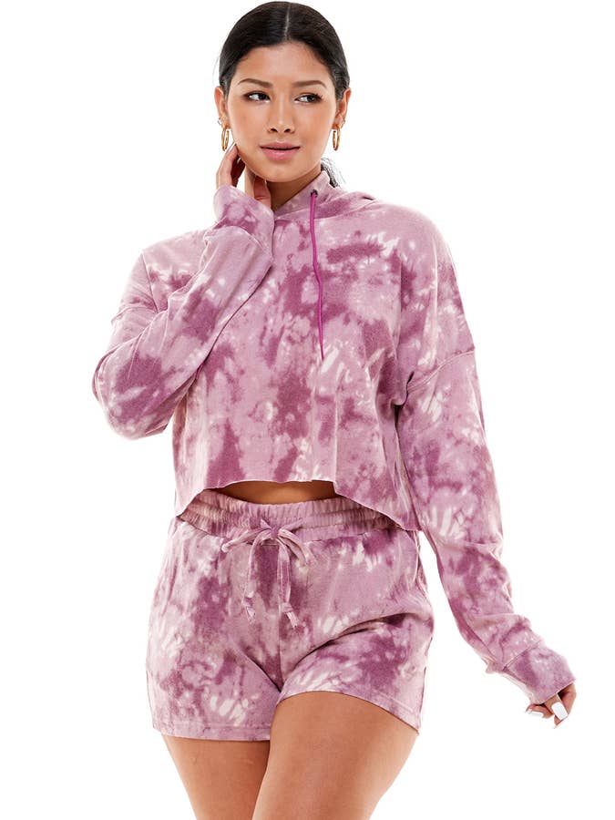 Veracci - Wholesale Lounge Set - Women's - Brushed Knit Jogger Pullover Hoodie Short Set13