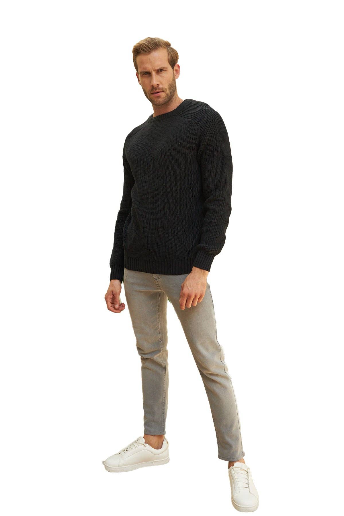 Wear Sierra - Wholesale Knit Sweater - Men's - Men's Long Sleeve Crewneck Mid-Weight Pullover Sweater33