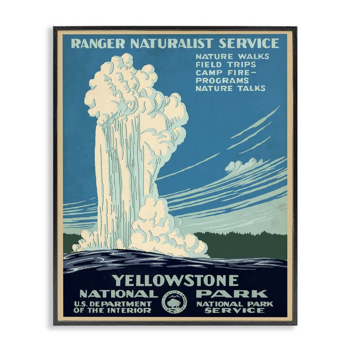 Vintage Yellowstone Poster - Framed Wall Art for wholesale by Stupell Industries