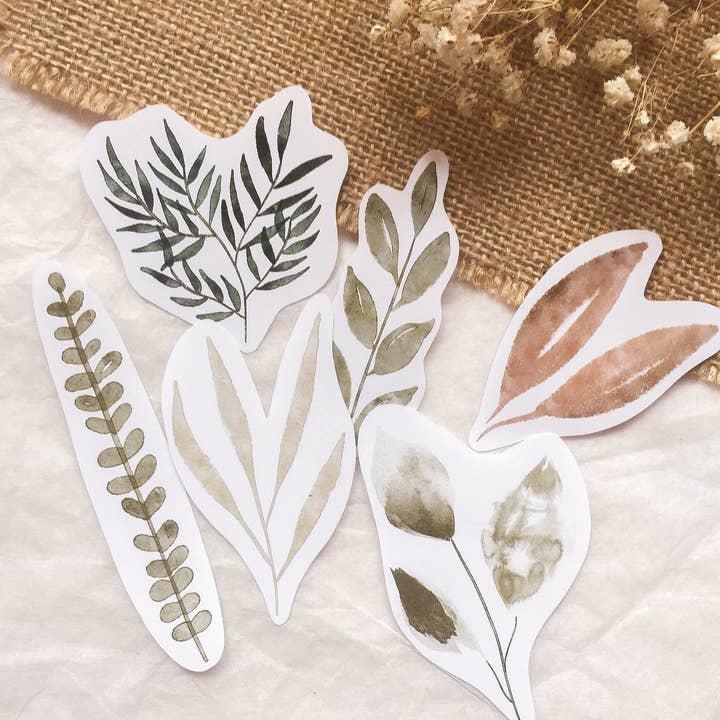 Adesivi fustellati per piante, adesivi per piante, adesivi ad acquerello, adesivi - samesjournal per la vendita all'ingrosso da parte di samesjournal