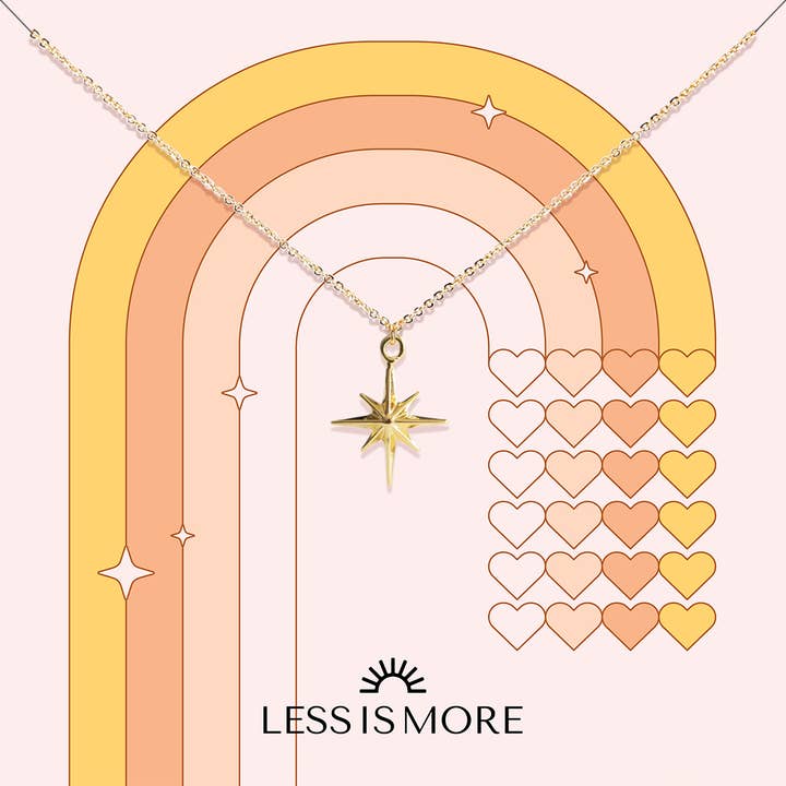 Shiny Star Necklace (Gold) for wholesale by Less is More
