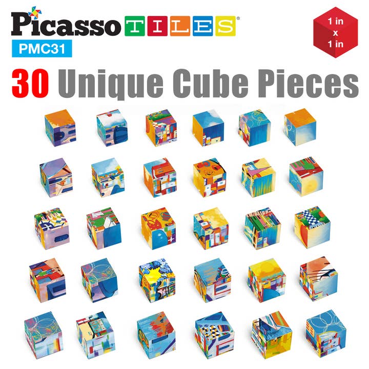 PicassoTiles - Wholesale Puzzle - Kids - PicassoTiles 1" Magnetic Puzzle Cubes World Famous Paintings