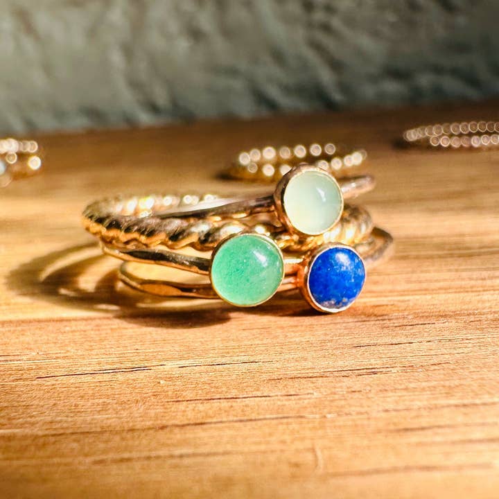 Notions of Lovely - Wholesale Multi-Stone Ring - Skinny Mini Jeweled Stacker Rings - 14k Gold Fill11