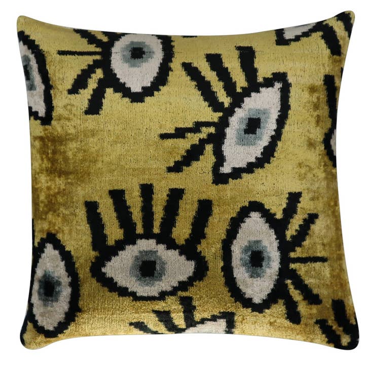 Coussin Canvello de luxe fait main en velours et soie avec insert en duvet pour la vente par Canvello