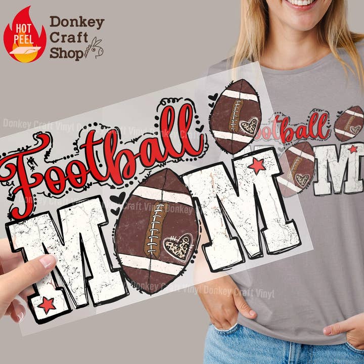 Football Mom DTF Transfers, Ready to press for wholesale by Donkey Craft
