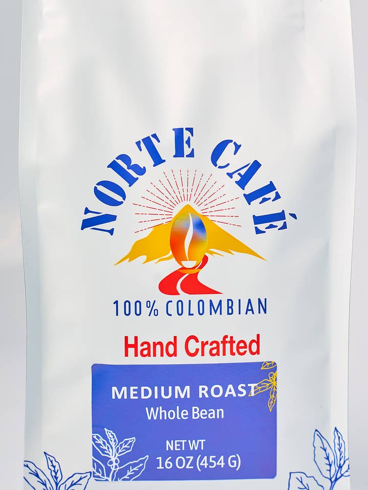 Colombian Coffee Medium Roast Whole Bean - 16 oz for wholesale by Norte Cafe Roasters