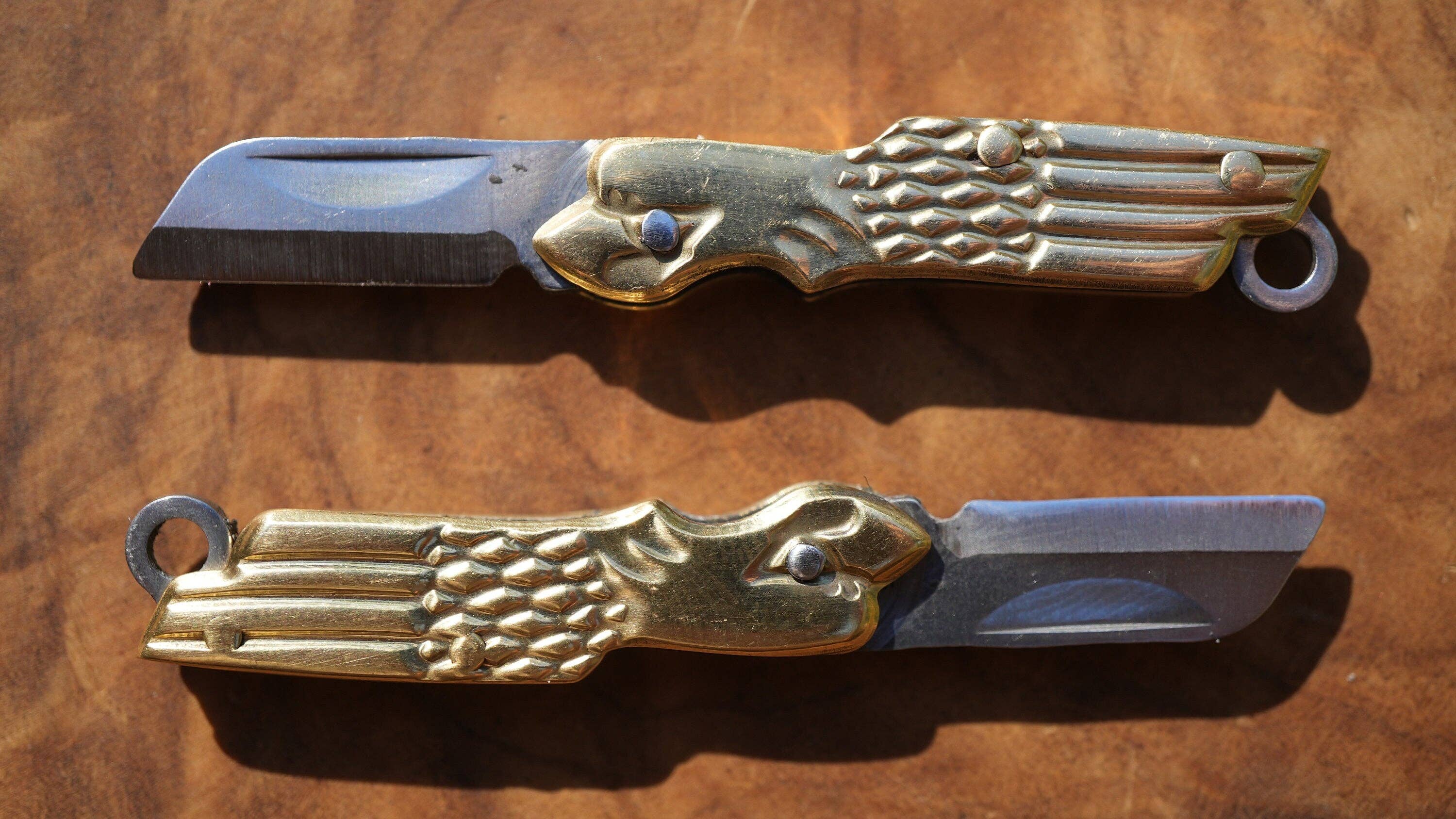 Daddy Daughter Jewelry - Venta al por mayor Collares con colgantes/abalorios - Collar pequeño con forma de navaja de latón en miniatura | Collar con navaja de bolsillo | Bl3