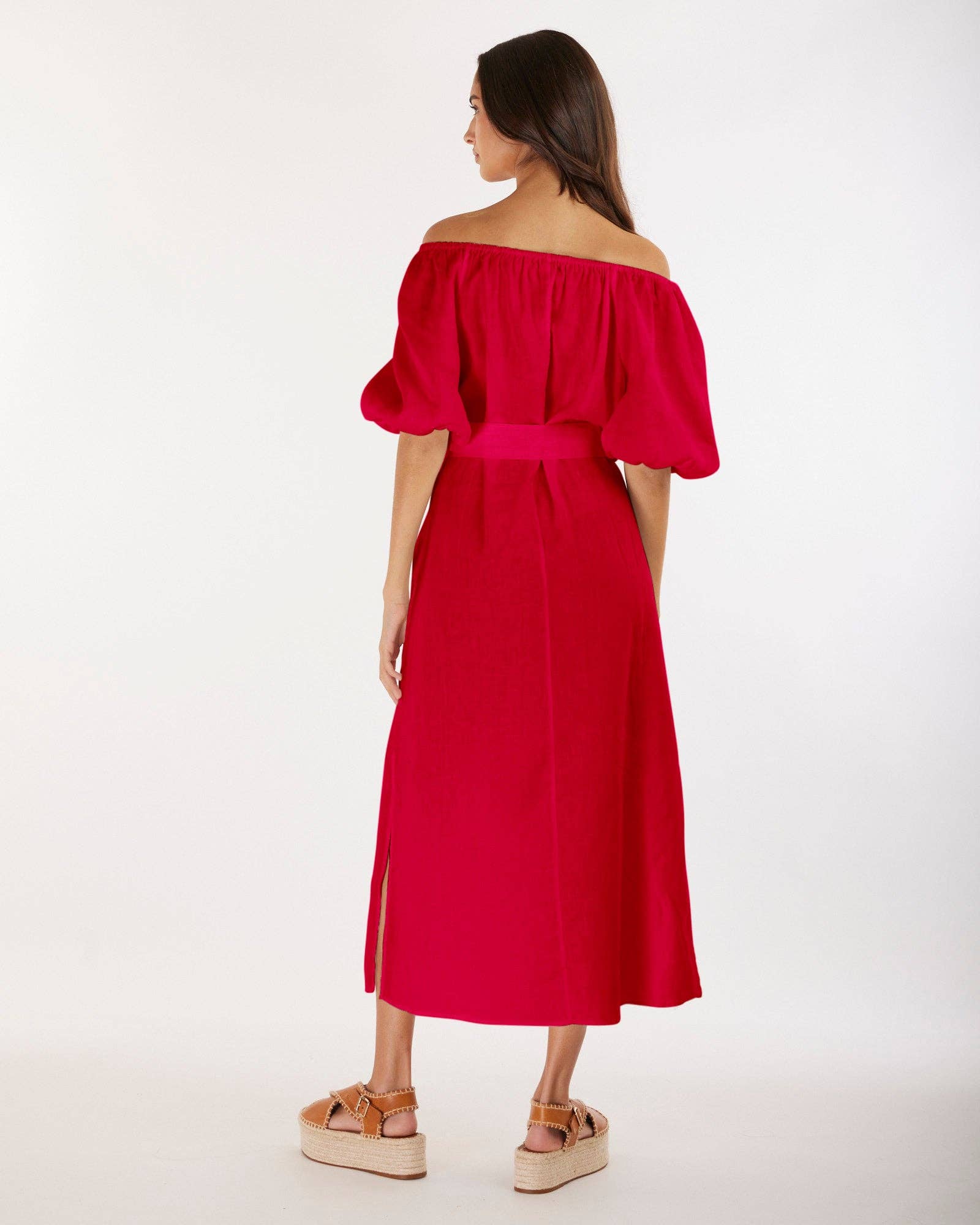 Wren Linen Maxi Dress - Red for wholesale on Faire3