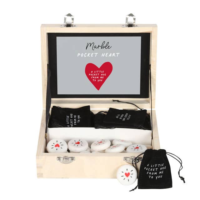 Something Different Wholesale – wholesale Spiritual stone/crystal – Box of 24 Pocket Hug Valentine's Day Heart Sentiment Stones3