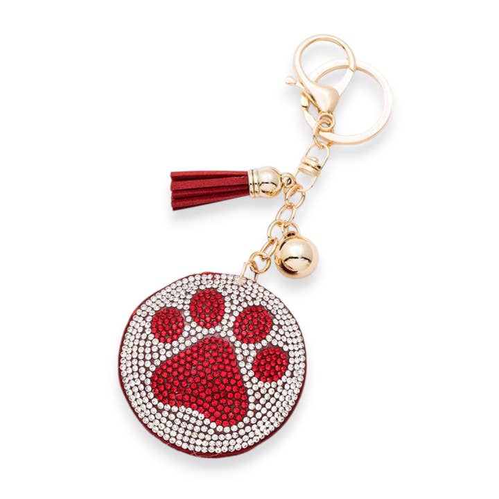LA Jewelry Plaza - Wholesale Keychain - Women's - Pawl Print Crystal Pillow Key Chain