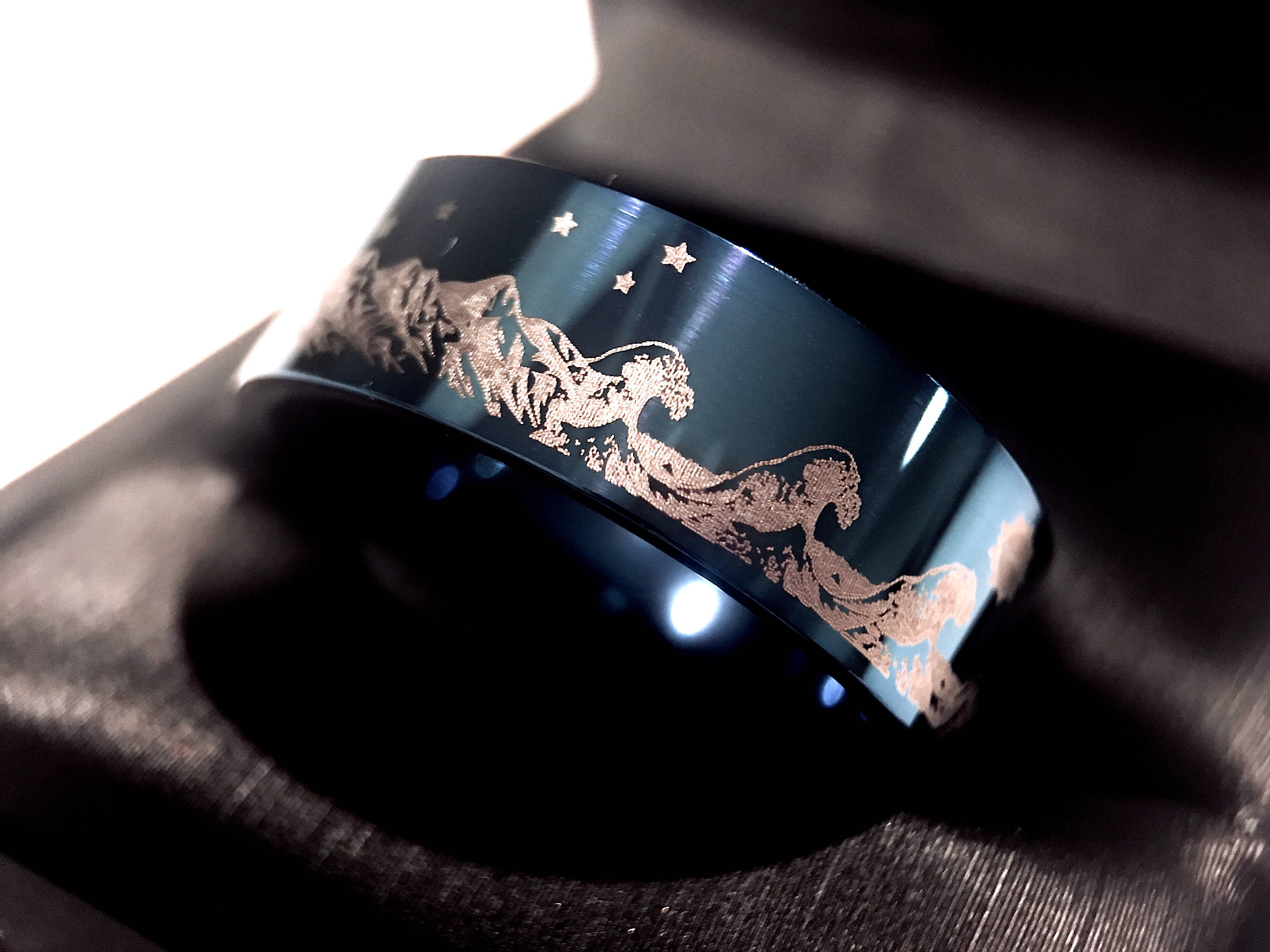 rings paradise - Vente Bijou – homme - Bague de fiançailles Blue Ocean & Mountain Range pour homme8