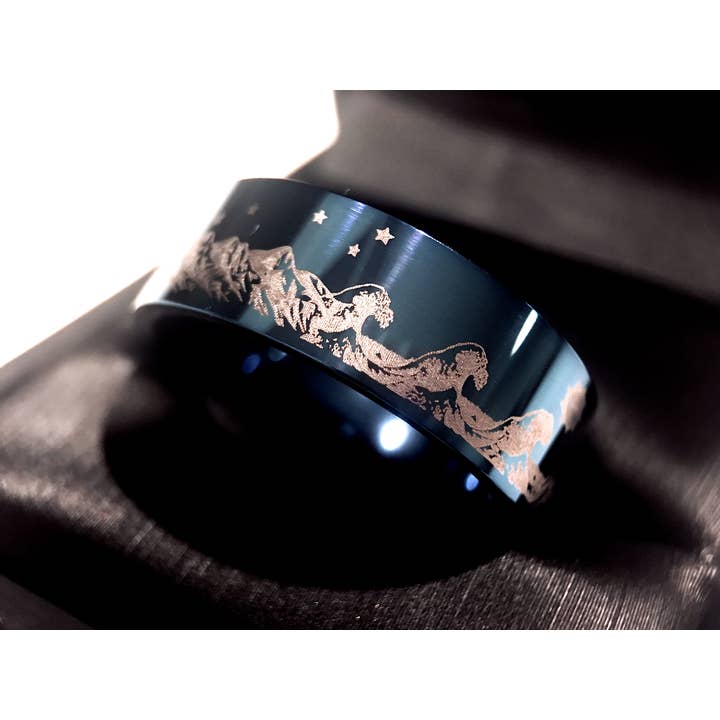 rings paradise - Vente Bijou – homme - Bague de fiançailles Blue Ocean & Mountain Range pour homme8