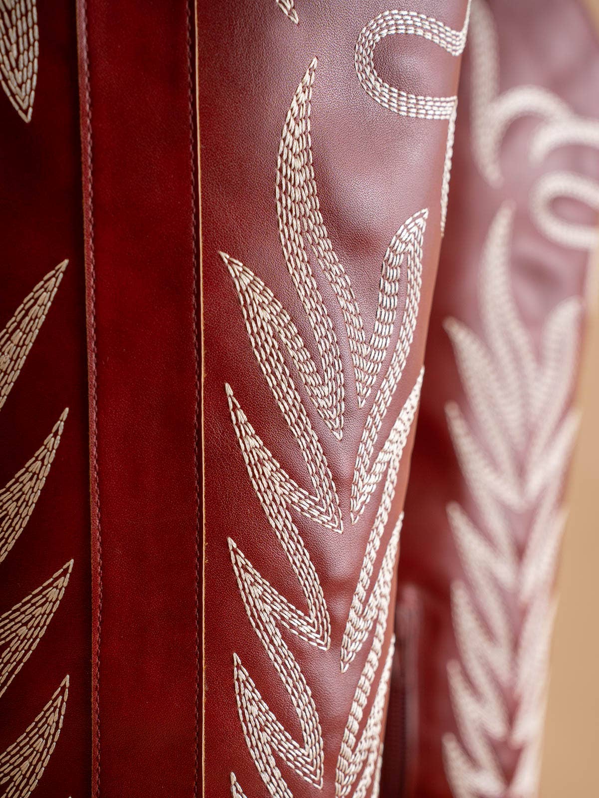 The Samara | Red Embroidered Tall Boot for wholesale on Faire2