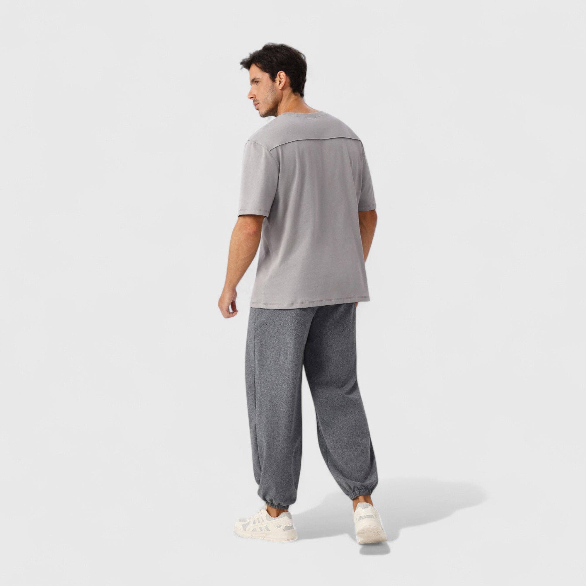 Active by Anna-Kaci - Wholesale T-Shirt - Men's - Men's Oversized Fit Short Sleeve T-Shirt with Drop Shoulders14