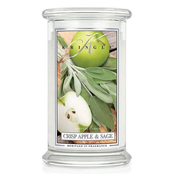 Duftlys i stor størrelse med frisk æble og salvie for engroshandel hos Kringle Candle