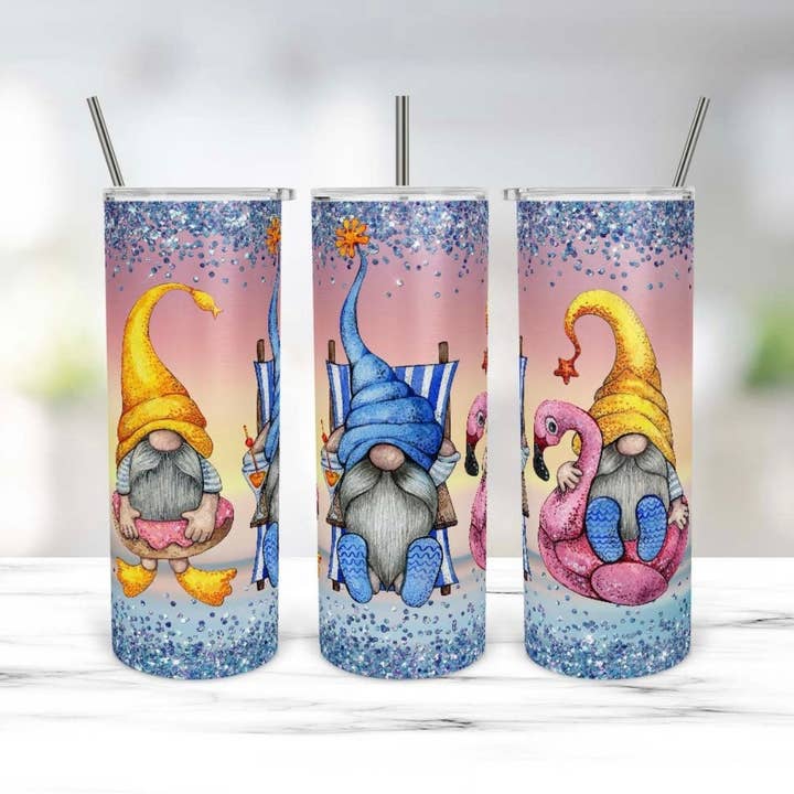Glitter Summer Gnomes Tumbler voor wholesale door Smile Graphics and Design