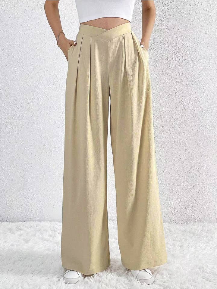 Sweetkama - Wholesale Suit trousers – women's - Ladies Solid Color Wide Leg Suit Pants 6666661