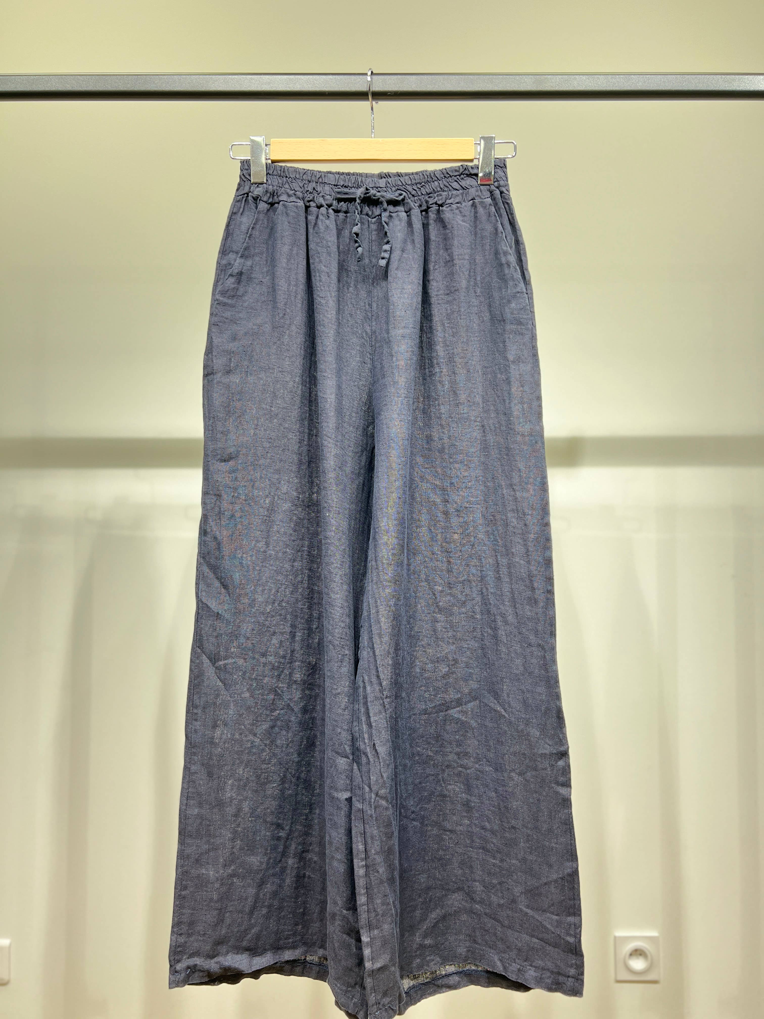 L'Emotion - Wholesale Pants - Women's - Wide Leg Elastic Waist Drawstring Pants 100% Linen14