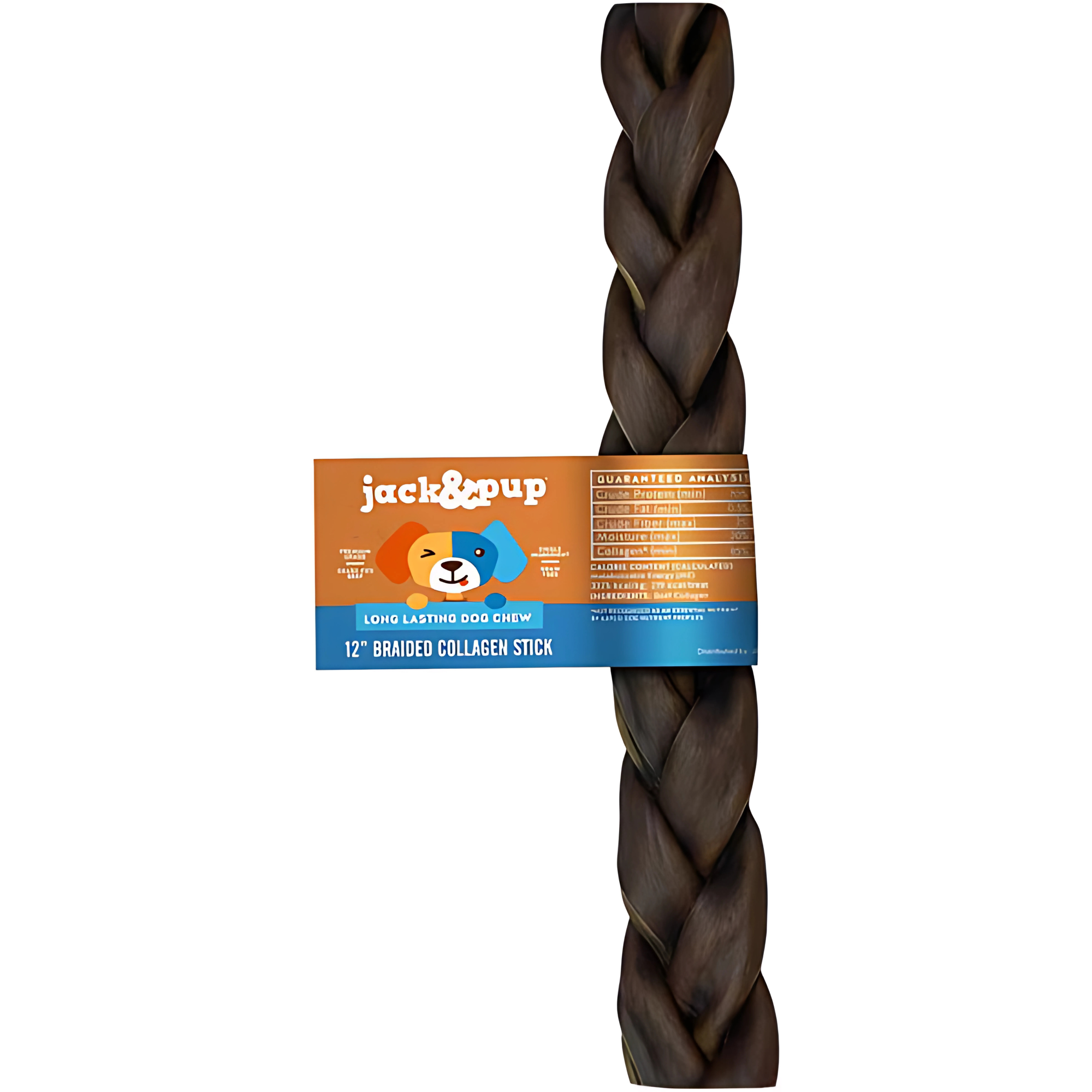 J&C PET SUPPLY LLC - Vente Friandises – chien - Gâteries pour chiens Jack & Pup en forme de bâtonnet de collagène tressé de 12 po0