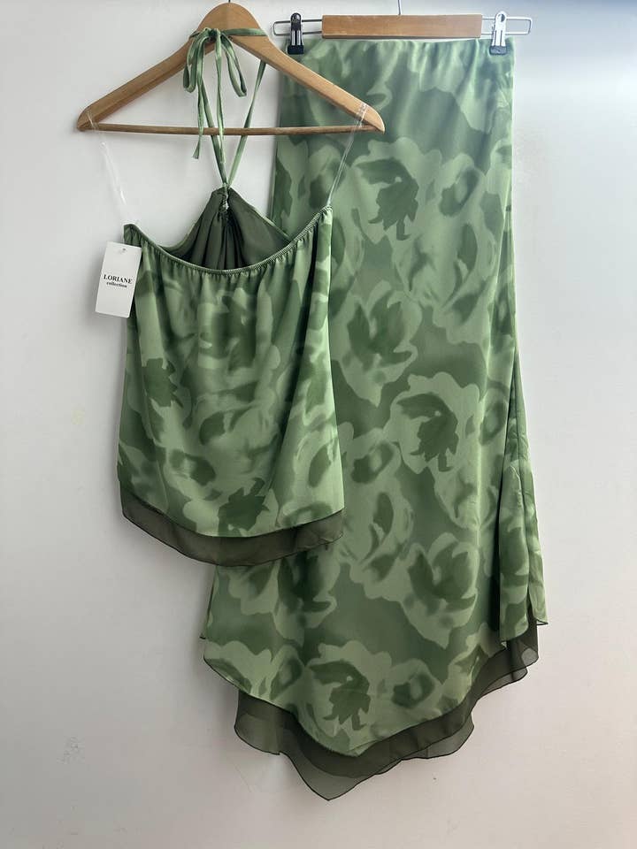 LORIANE - Vendita all'ingrosso Completo top e gonna - Donna - 7139E Completo stampato con top e gonna1