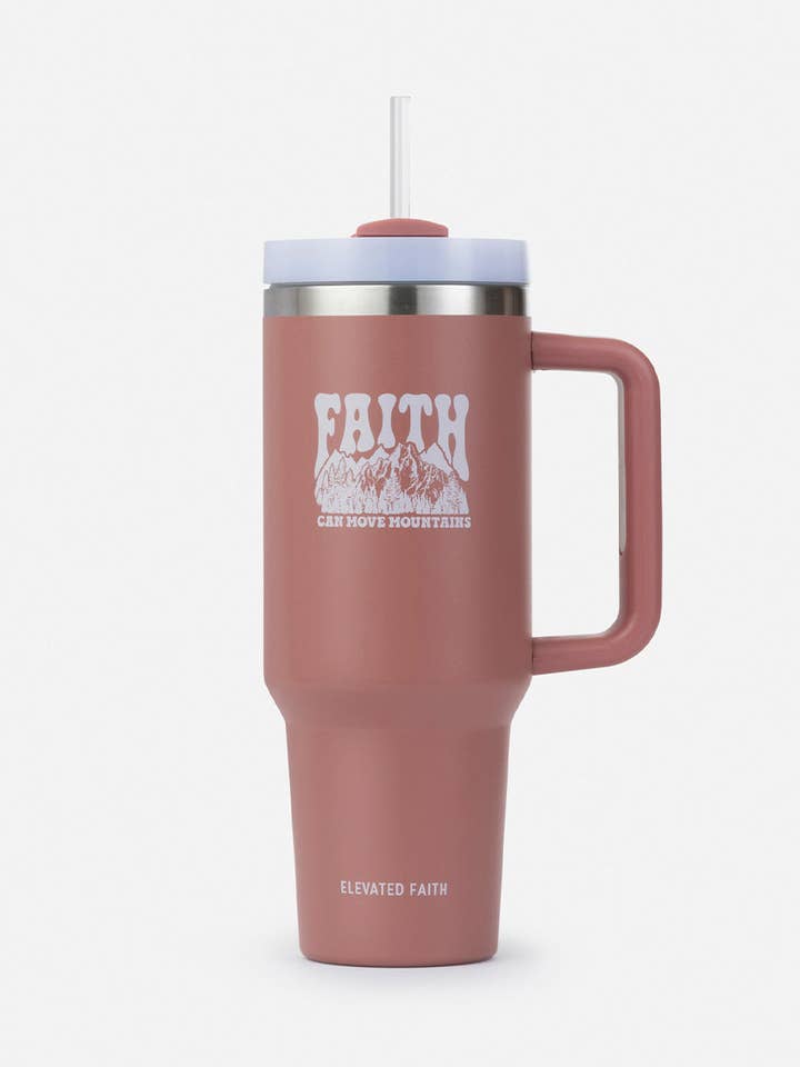 Faith Can Move Mountains 40 oz Tumbler for wholesale by Elevated Faith