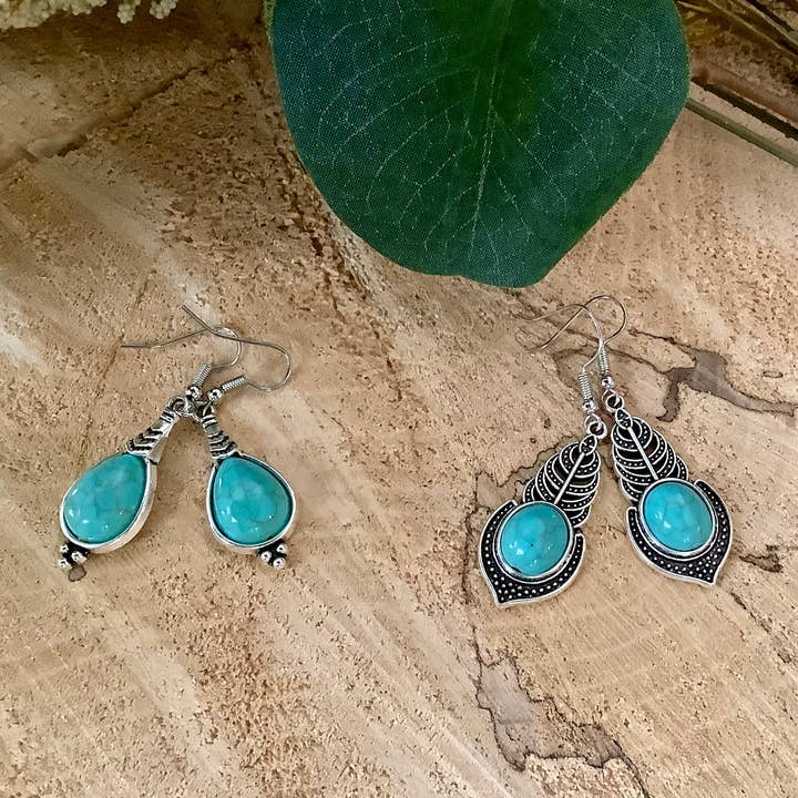 Earrings, dangle earrings, turquoise silver earring for wholesale by Beautiful Boundaries
