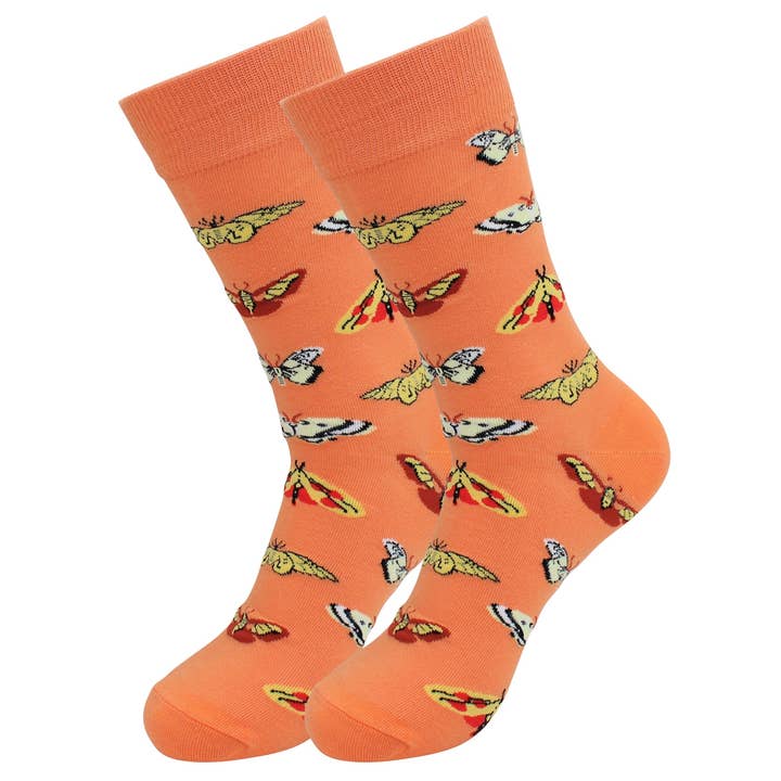 Sick Socks – Moth / Butterfly – Animals Casual Dress Socks for wholesale by Real Sic