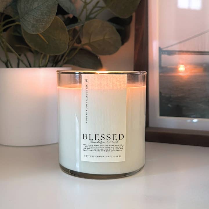 Modern Roots Candle Co. - Wholesale Jar/Filled Candle - Blessed | Black Berries & Vanilla | 9oz. Soy Candle