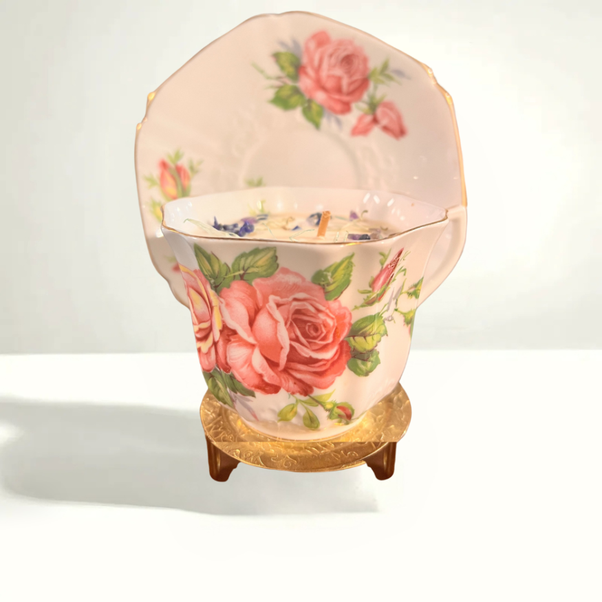 Nefer Designer Candles & Home Decor - Vente Bougies originales - Bougie Tasse à Thé Parfumée à la Verveine Citronnée | Cadeau Vintage, Élégant, Unique pour Elle3