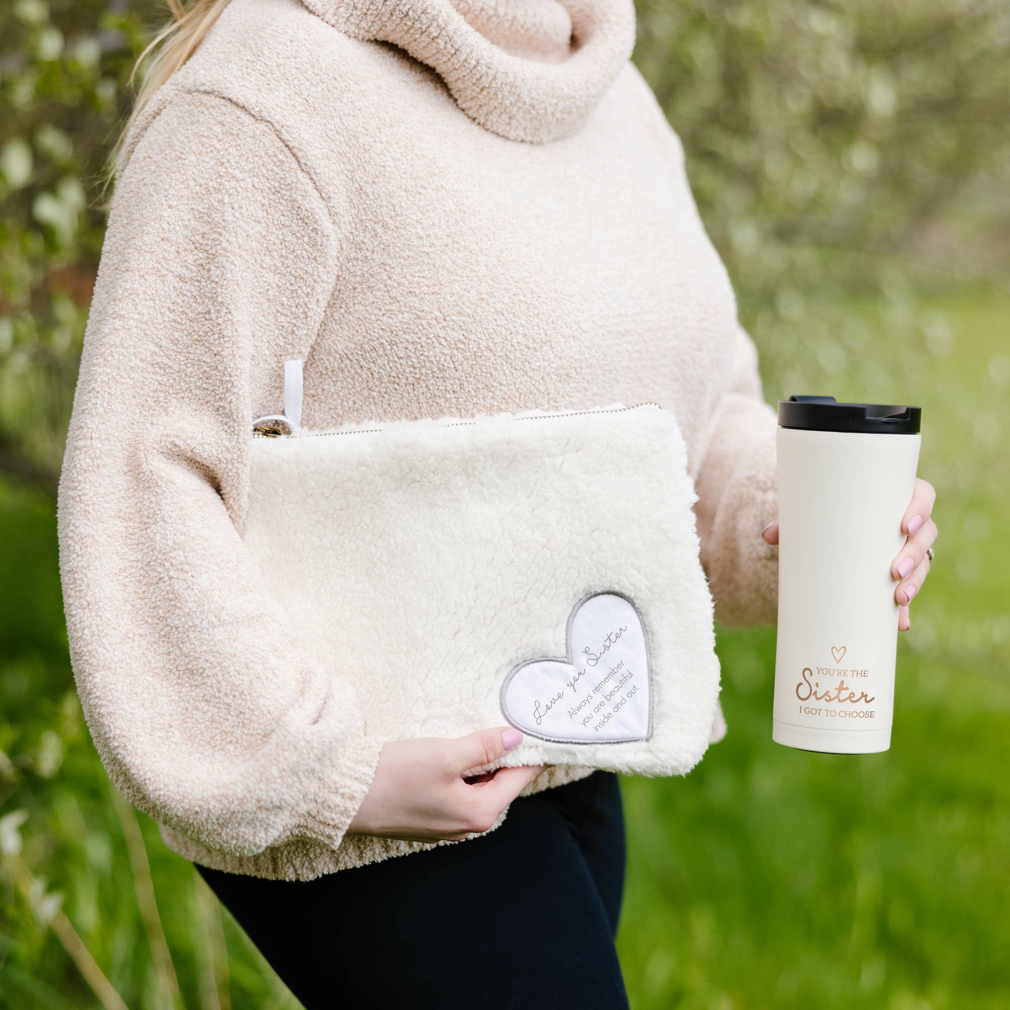 Pavilion - Wholesale Makeup/Cosmetic Bag - Sister - 10" x 8" Sherpa Cosmetic Bag3