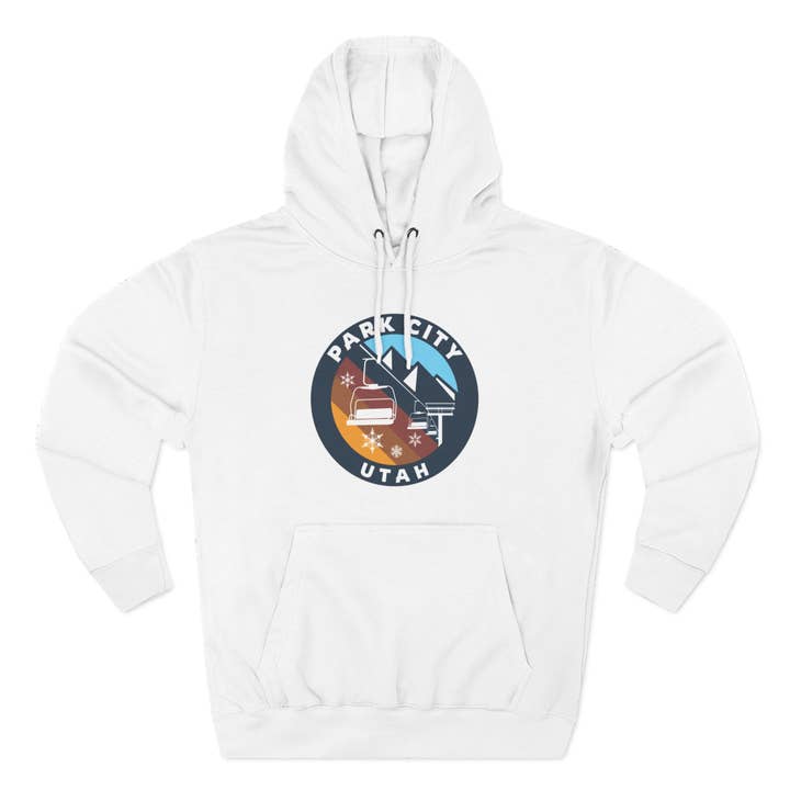 Premium Park City, Utah Ski Lift Hoodie for wholesale by Hey Mountains