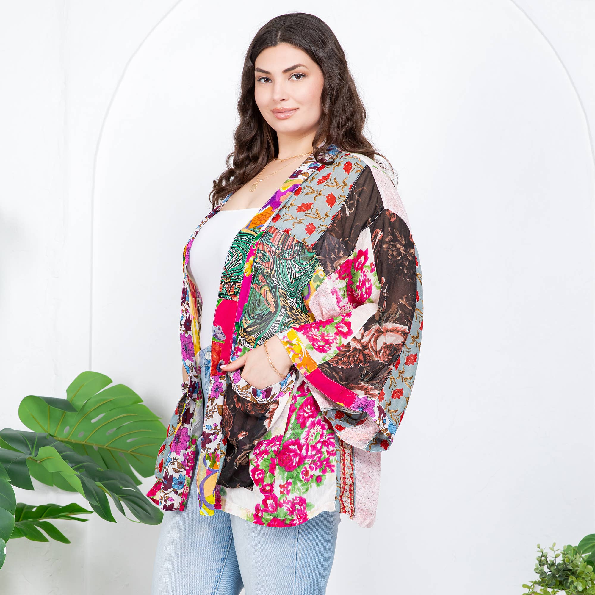 Young Threads - Wholesale Kimono - Women's - Kimono Top In Overdyed Mix N Match Patches - in 7 Color ways47