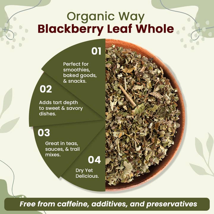 Organic Way LLC - Wholesale Loose Tea - Dried Blackberry Leaf Whole (Rubus fruticosus) - European Wild-Harvest | Kosher Certified | Raw, Vegan, Non GMO & Gluten Free | USDA Certified | Origin - Albania5
