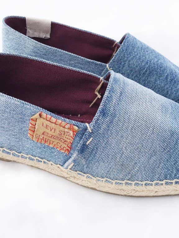 STRAUSS - Handgefertigte Unisex-Espadrilles im Vintage-Levi's für den Großhandel von Le Fanghe
