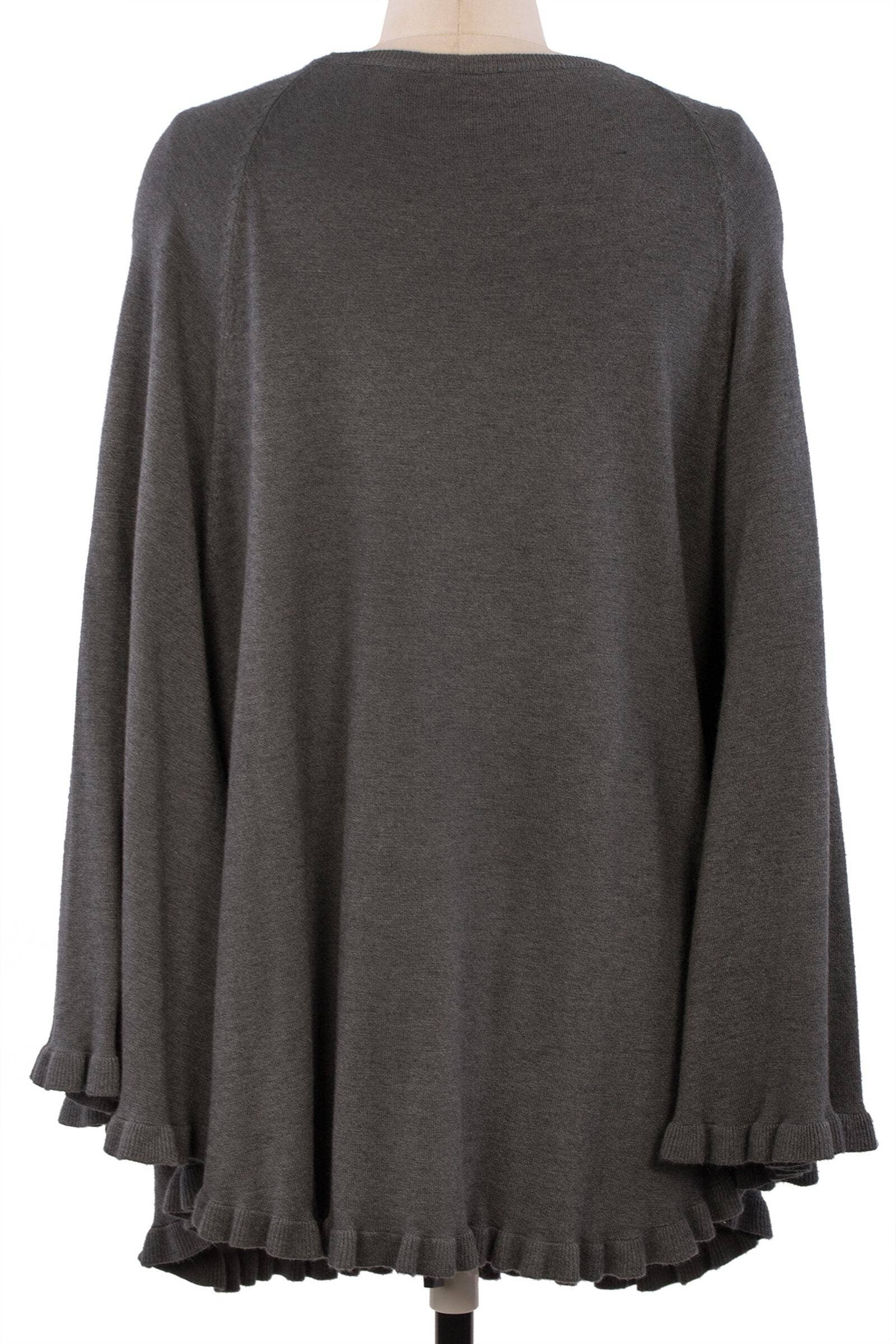SAACHI - Wholesale Poncho - Women's - Talia Ruffled Hem Poncho Sweater15