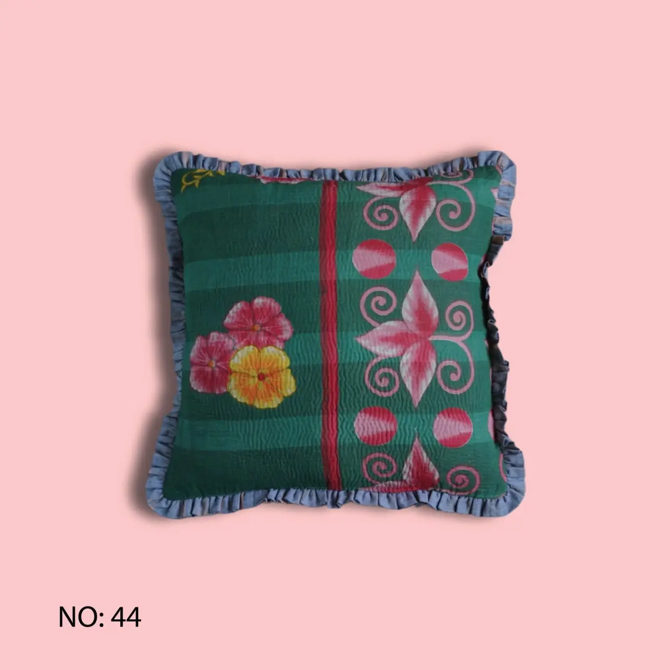 Annahmol - Wholesale Throw Pillow Cover - One of a Kind Vintage Kantha & Ikat Pillow 235