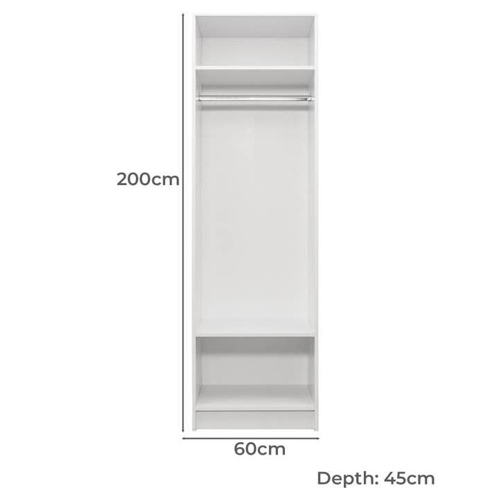 CODU - Wholesale Bedroom furniture - Malmo Walk In Wardrobe - 2 Shelf/Hanging Module3