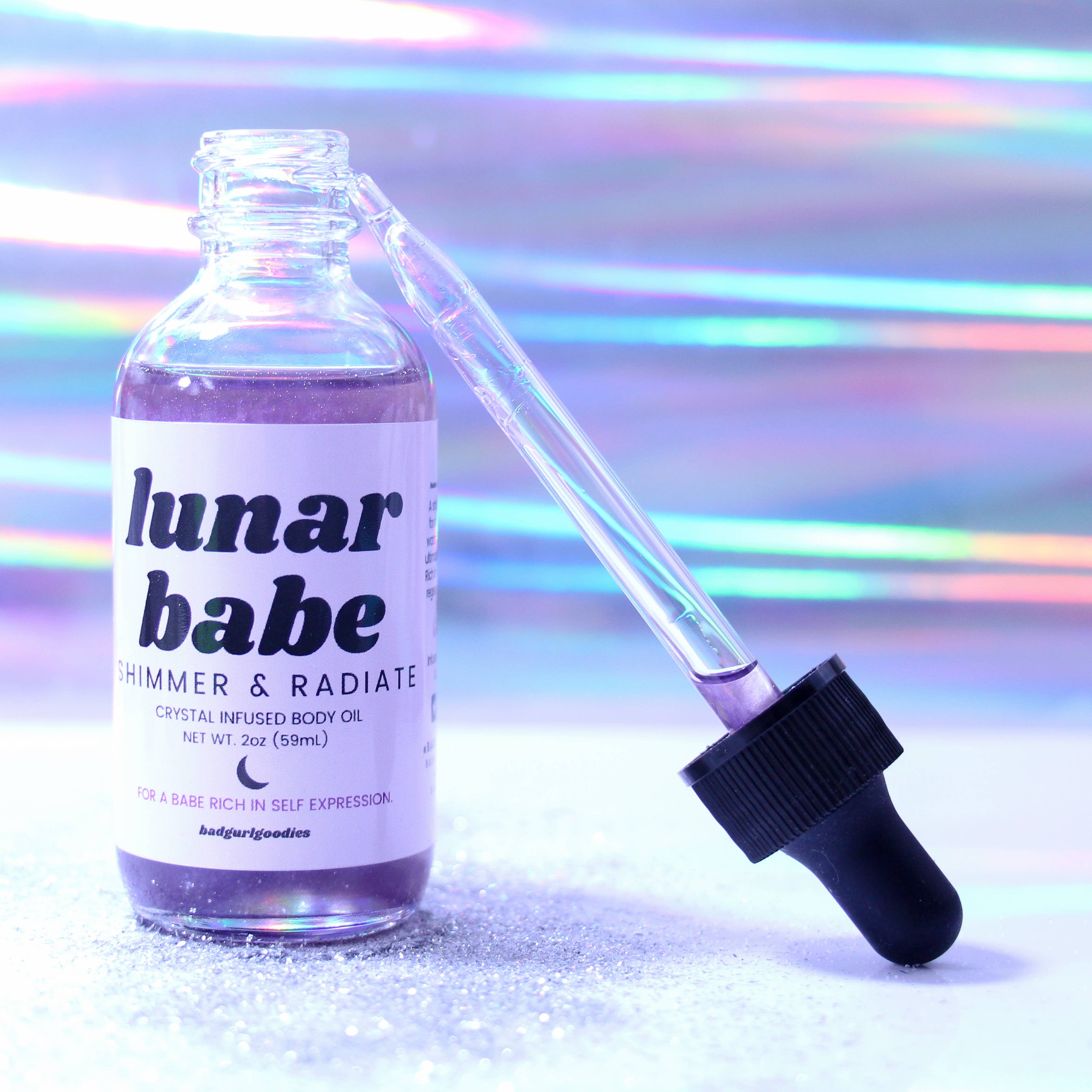 Badgurlgoodies – Óleo para banho/corpo por atacado – Óleo Corporal com Infusão de Cristal Lunar Babe5